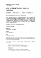 Acta de Constitución da Mesa Electoral – Asamble Extraordinaria