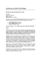 Acta N11. Xunta Electoral (06-07-26). Dilixencia de Peche do Proceso Electoral